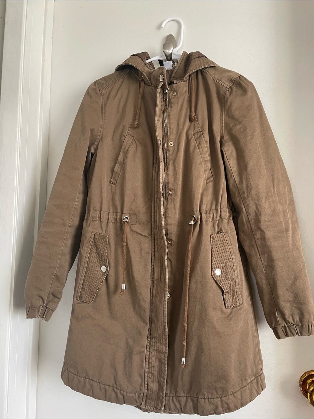 H&M Women's Hooded Utility Jacket in Brown